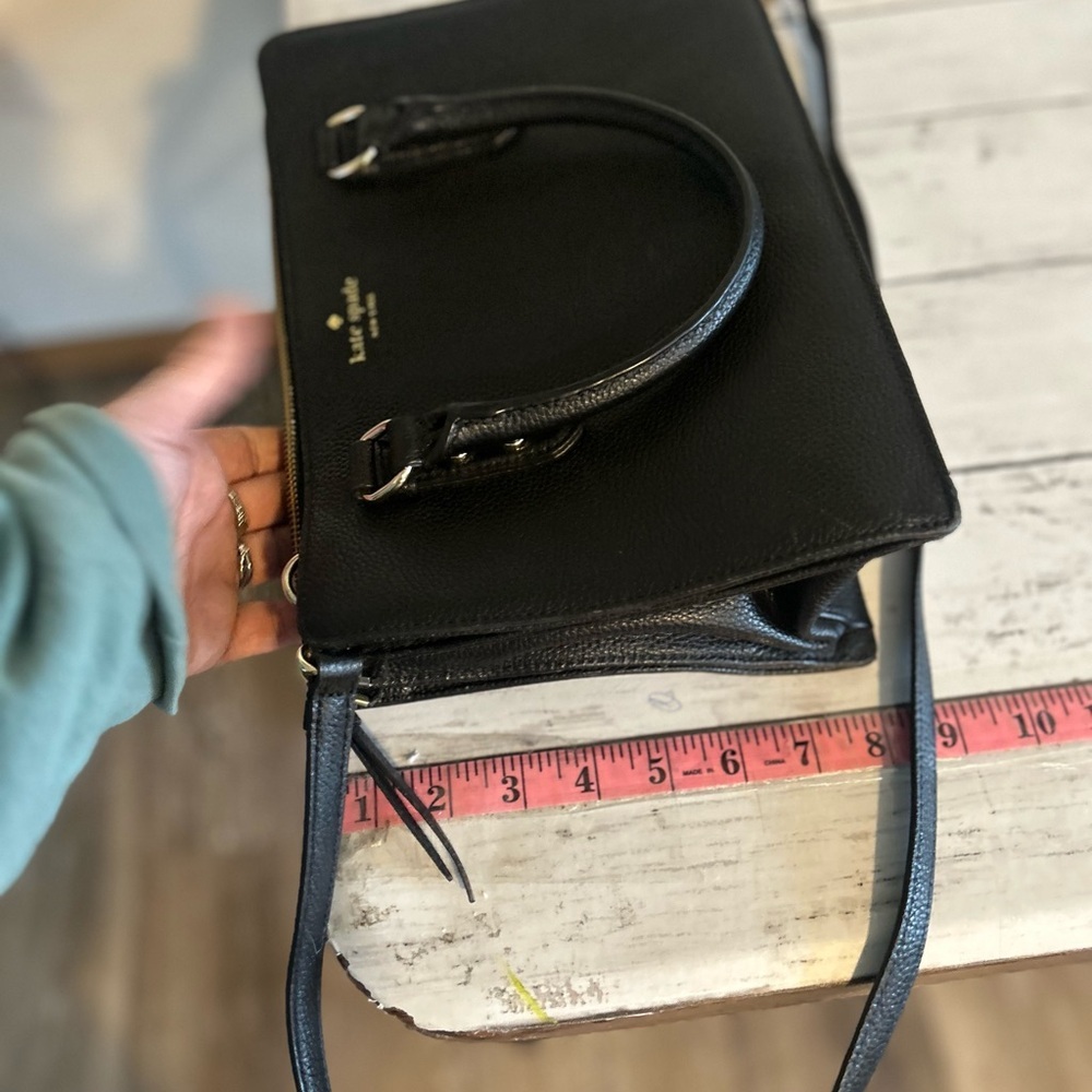 kate spade Black Pebbled Leather Satchel with Crossbody Strap - Picture 7 of 14